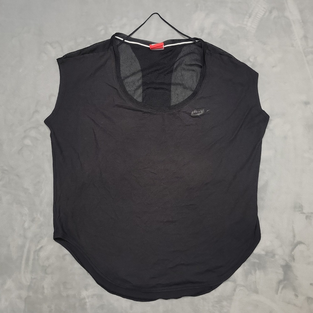 Nike Racerback Shirt Womens Small Black  Mesh Back Athletic Gym Yoga‎ Tank